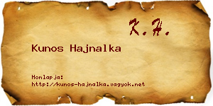 Kunos Hajnalka névjegykártya